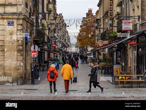 A Picture Of The Rue Sainte Catherine In Bordeaux Stock Photo Alamy