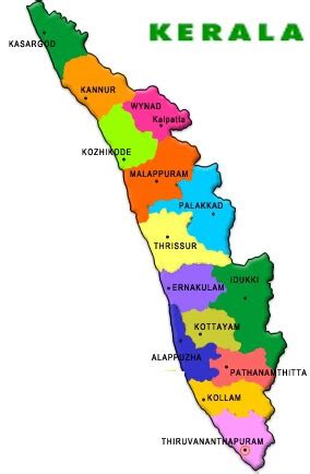Political map of india with the several states where kerala is. Important Points about Kerala