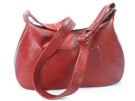 Red Leather Skulls Embroidered Hobo Handbag Fall Handbags Leather
