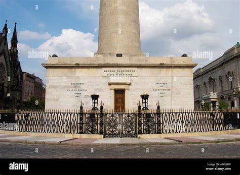 George Washington Monument Mount Vernon Place Baltimore Maryland Usa