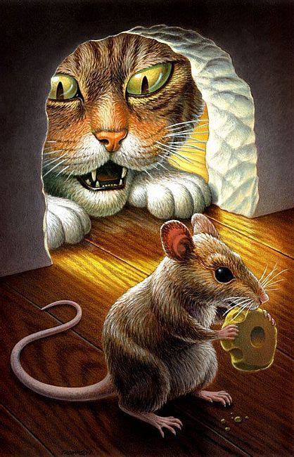 Cat And Mouse By John Thompson Mouse Illustration Frida Art Cute Cats