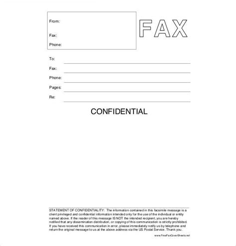 12 Confidential Cover Sheet Templates Free Sample Example Format