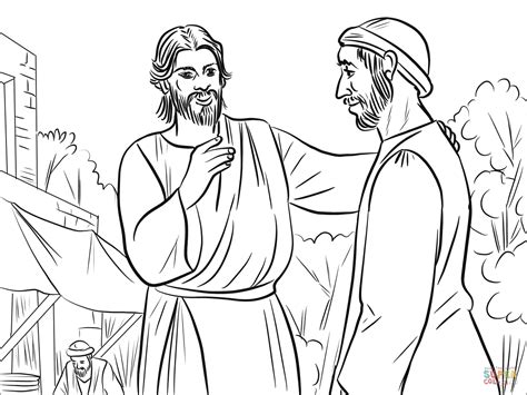Jesus Heals A Man Born Blind Coloring Page Free Printable Coloring Pages