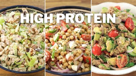 3 high protein salad recipes easy and healthy salads youtube