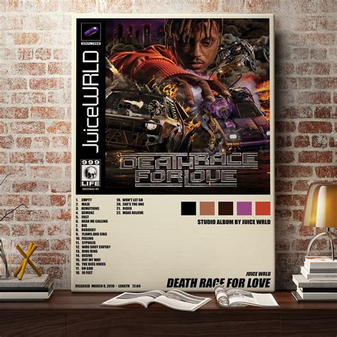 Death Race For Love Poster Canvas Juice Wrld Unframed Canvas Etsy