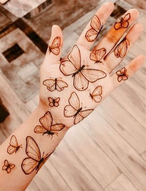 70 Minimal Henna Designs Butterfly Henna Design On Palm I Take You
