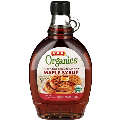 H E B Organics Dark Robust Taste Maple Syrup Shop Syrup At H E B