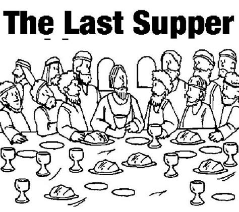 Picture Of The Last Supper Coloring Page Kids Play Color Last