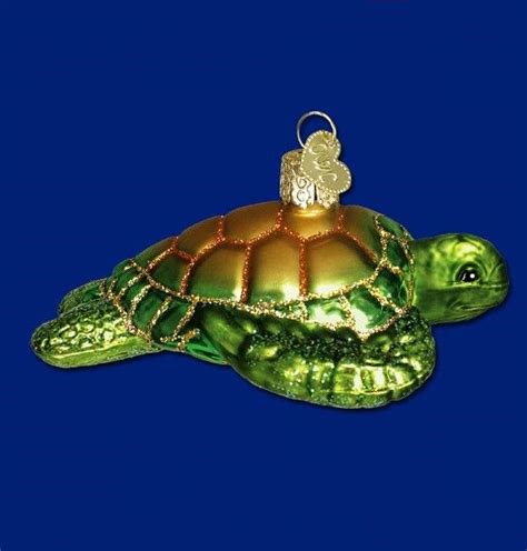 Green Sea Turtle Glass Ornament Old World Christmas Ornaments Old