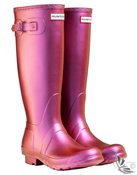 Pearlescent Pink Hunter Wellies Cute Rain Boots Wellies Rain Boots