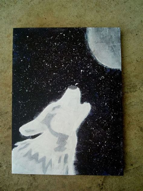 Easy Cute DIY Wolf Canvas | Black background painting, Canvas painting