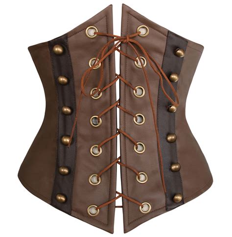 Fashion Brown Leather Lace Up Underbust Corset N10018