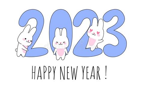 New Year 2023 Design Template With Wishes The Year Of The Rabbit Of