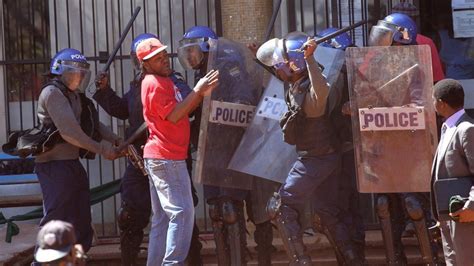 Zimbabwe Anti Mugabe Protest Police Fire Tear Gas Bbc News