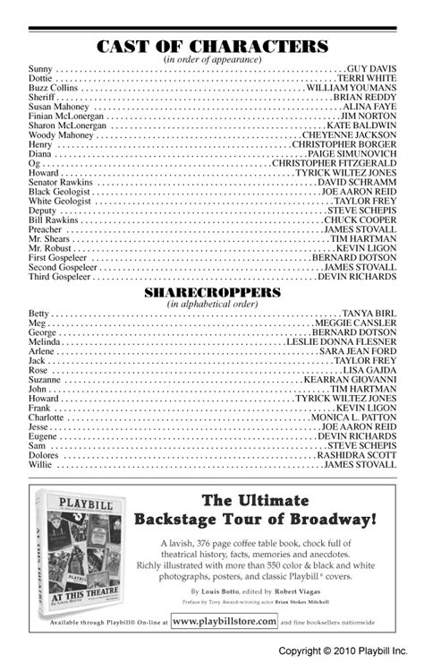 Finians Rainbow Broadway St James Theatre 2009 Playbill