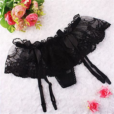 New Sexy Women Girls Floral Lace Suspender G String Hold Stocking