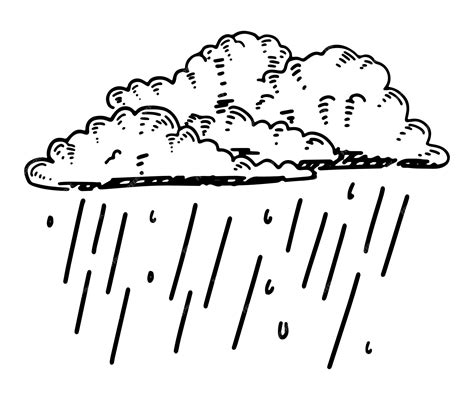 Premium Vector Doodle Of Rain Clouds Outline Drawing Of Wet Weather