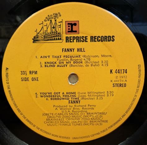 Fanny Fanny Hill Og Uk Stereo Reprise Lp K44174 A1 B1