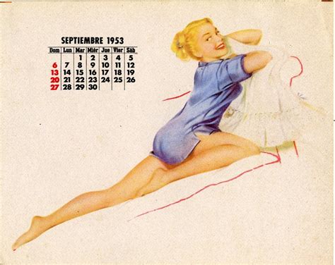 Vintage Rare Pin Up Calendar 1953