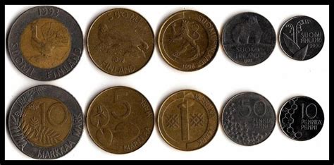 Set 5pcs Finland Coins Edition Eu 100 Real And Original European Coin