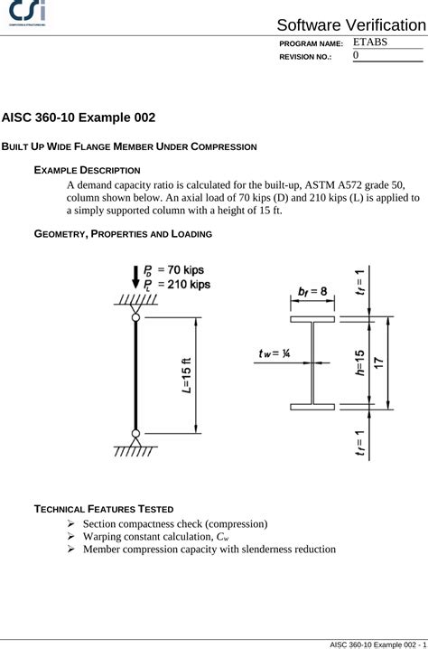 Contents Aisc 360 10 Example 002