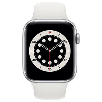 U.S. Cellular | Apple Watch Series 6 Cellular Silver Aluminum White Sport Band 44mm