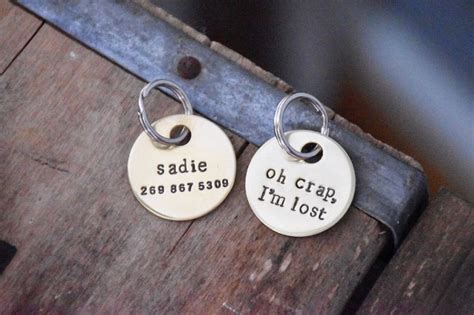 Oh Crap Im Lost Tag Hand Stamped Dog Charm Engraved 1 Etsy