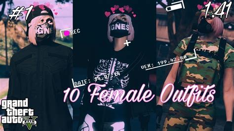 Gta 5 Online 10 Female Outfits Rng And Tryhard Youtube