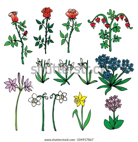 Cartoon Flowers Stock Vector Royalty Free 104957867 Shutterstock