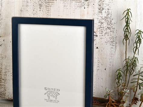 11x14 Picture Frame 1x1 Flat Style With Vintage Navy Blue Finish In