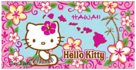 hawaiian island hawaii pink flower hello kitty beach towel bath huge in 2022 hello kitty