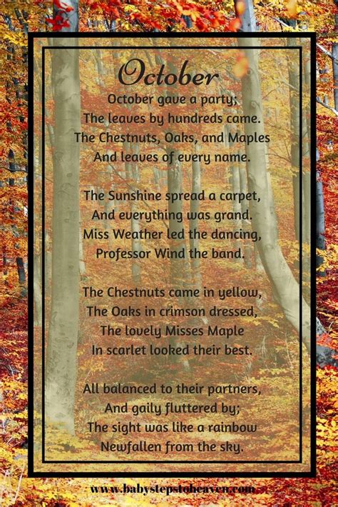 October Fall Poem October Poem Fall Leaves October Quotes Quote