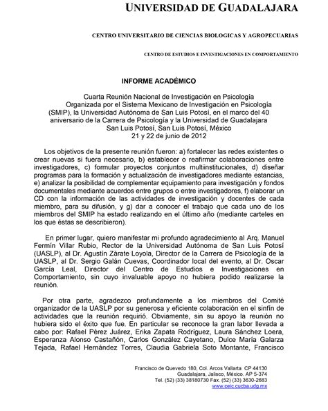 Informe Académico Red Mexicana De Investigación En Psicología Educativa