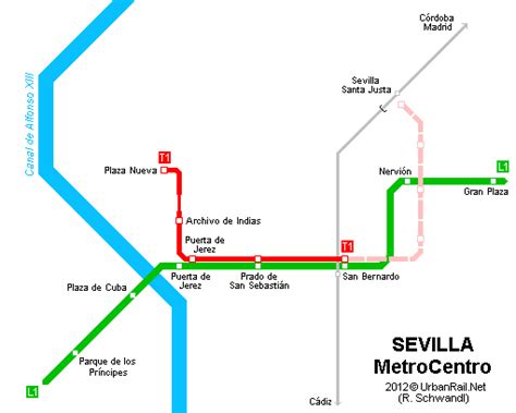 The metro covers about 18 kilometers in its line number 1. UrbanRail.Net > Europe > Spain > SEVILLA MetroCentro Tram