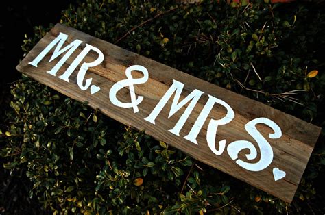 Rustic Mr And Mrs Wedding Signs With Stake Photography Prop Country