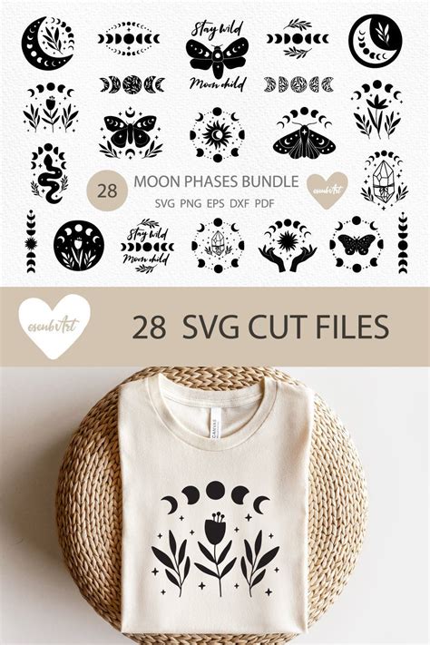 Moon Phase Svg Bundle Celestial Svg Boho Svg Sut Files 1897751