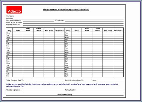 Excel Timesheet Template With Overtime Paseehood