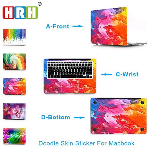 Hrh 3 In 1 Doodle Laptop Decal Sticker Case For Apple Macbook Air Pro