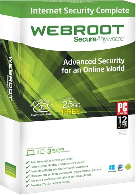 That doesn't mean you have to pay extra, though! Webroot Secure Anywhere Internet Security Complete 3 PC 1 ...
