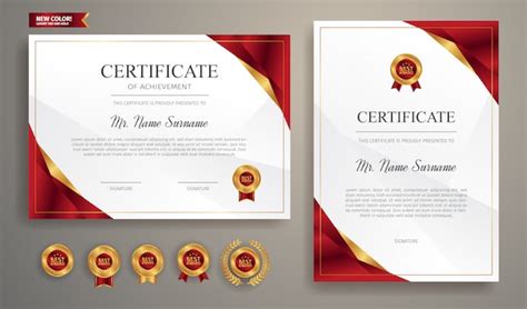 Premium Vector Red And Gold Certificate Of Appreciation With Gold