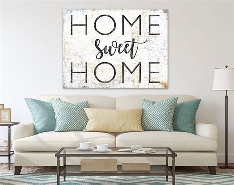 Home Sweet Home Sign Modern Farmhouse Wall Decor Vintage Rustic Wall