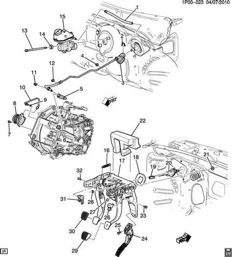 Chevrolet Cruze P Clutch Pedal And Cylinders Manual Transmission Mz0mf3