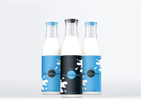 Download Free Milk Glass Bottle Mockup | Mockuptree