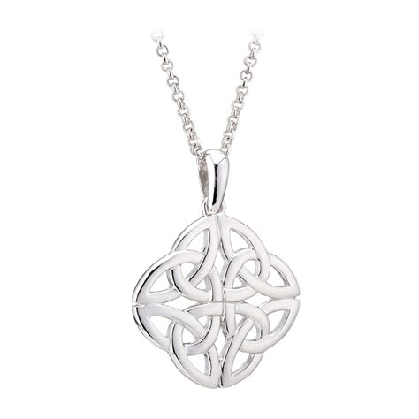 Sterling Silver Four Trinity Knot Pendant Solvar Irish Jewellery