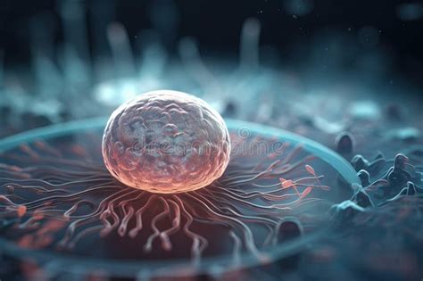 3d Rendering Of Human Cell Or Embryonic Stem Cell Microscope Background