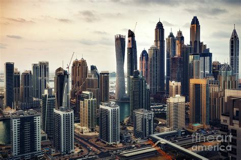 Futuristic Architecture Of Dubai Marina United Arab Emirates