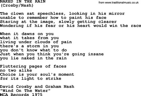 Naked In The Rain By The Byrds Lyrics With Pdf