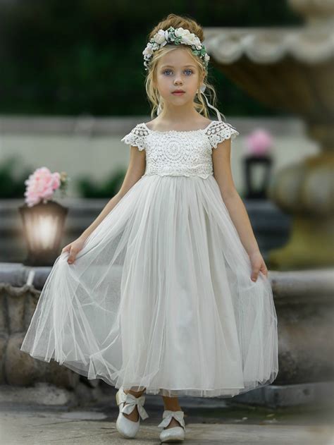 Emory Flower Girl Ivory Dress Think Pink Bows Wedding Flower Girl