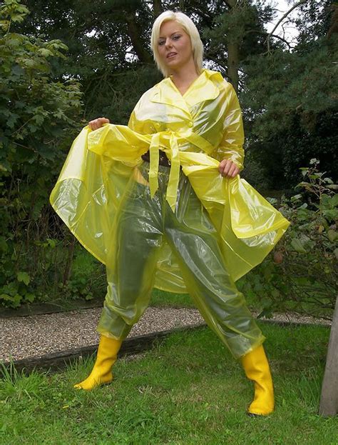 Pvc Raincoat Plastic Raincoat Yellow Raincoat Imper Pvc Rain Bonnet Rain Suits Shiny Days