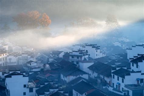 The Early Morning Sun Shone On Shicheng Village Stock Photo Image Of